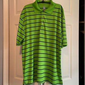 Men’s PGA tour golf shirt lime green & black strips